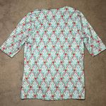 Ann Taylor Floral Refined Stretch Envelope Neck Top Blouse Petite Size XS Photo 2