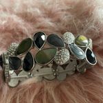 Lia Sophia Silver Tone Metal, Black  & Rhinestone Stretch Bracelet EUC. Worn 1x Photo 0