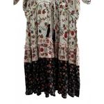 Love Kyla Dress Large Peasant BOHO Flare Floral Viscose Tassels Ruffle Cottage White Photo 6