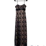Jump Apparel size 5/6 junior black prom dress black lace overlay lace tie back Photo 0