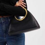 ASOS - “glamorous” gold top handle bag faux leather black bag Photo 0