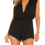SEEK the Label SEEK The Label • Black Sleeveless Short Romper, Plunge Neckline, Size XS Photo 0
