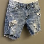 American Eagle  Light Wash Distressed Faded Flex Skinny Jean Shorts- Size 34 Photo 2