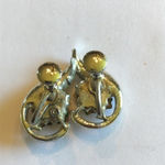 Coro Vintage Light Gold Tone Iridescent Yellow Resin Flower Clip On Earrings Photo 2