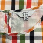 Crown & Ivy  size XS women’s multicolor plaid casual dress 3/4 sleeve summertime Photo 6