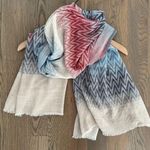 Missoni Vintage  Scarf Silk / Cashmere in Classic Chevron Weave Tan, Blue, Red Photo 0