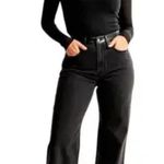 Abercrombie & Fitch Abercrombie 90s Straight Ultra High Rise Denim Vegan Leather Split Jeans Size 24 Photo 0