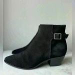 Saint Laurent  Women’s Suede Black Ankle Boots Size‎ 6 Photo 2