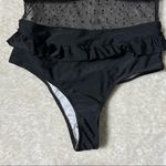 SheIn NWOT  Black Ruffle Mesh One Piece Swimsuit Photo 5