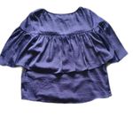 Jennifer Lopez JenniferāāLopesāBlueāRuffledĀ BlouseāsizeāSmall Photo 2