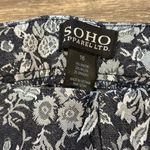 Soho Apparel  Black and White Floral Flat Front Pants Size 16 NWT Photo 1