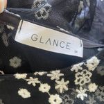 Glance Embroidered Floral Mesh Shirt Black (Medium) Photo 4