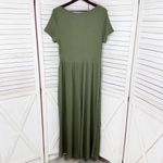 Cider  Jumpsuit Square Scoop Neck Wide Leg Short Sleeve Olive Green‎ 0XL 12 14 Photo 9