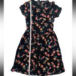Xhilaration Floral Womens Dress XS Strappy Open Back A-Line High Neck Polka Dot Photo 6