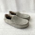 OluKai Women NOHEA Pale Grey Suede Leather Shearling Lined Slippers Shoes 6 Gray Photo 1