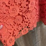 Lulus  Love Poem bright coral orange lace mini dress, size S, NWT Photo 3