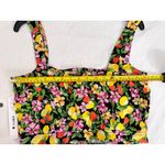 AQUA ‎ Floral Print Crop Top Black Pink Yellow Sleeveless Summer Casual Medium Photo 5