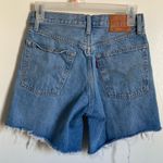 Levi's 🌸Levi’s 501 Light Wash Distressed Ripped Raw Hem Premium Denim Shorts #O Photo 9