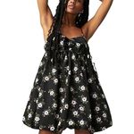 Free People NWT  In a Bubble Floral Black Mini Dress Size XL Photo 7