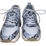 Shoe Dazzle Zoee Blue Faux Snakeskin Platform Sneakers Photo 2