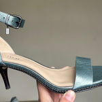 Coach New Maude heels size 7.5 kitten heels Blue gray minimalist gun metal Photo 0