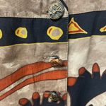 Vtg Platinum Dorothy Schoelen Tunic Tribal Print Button Top Size Small Art Aztec Tan Photo 8