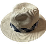 Loft  NWT Woven Tan Black White Neutral Checkered Trim Small‎ Medium Sun Hat New Photo 0