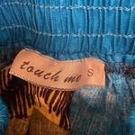 Touch Me Sash Multi Media Paneled Elasticated Waist Maxi Length Skirt Blue Olive Orange S Photo 4