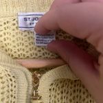 Y2K St. John Sport Pastel butter Yellow Knit Zip Up Jacket Size L Gold Size L Photo 3