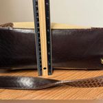 Brahmin Vintage Large Cream Woven Canvas Brown Leather Shoulder Handbag Purse Photo 7