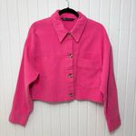 ZARA  CROPPED‎ COTTON Pink Jacket /Over shirt
 Size M Photo 0