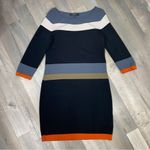 Nine West  Colorblock Stripe Ponte Knit Sheath Dress Black Gray Medium Sweater Photo 10
