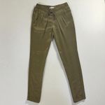 Rebecca Minkoff  XS Olive Green Satin Silk Drawstring Pant Stretch Relaxed Resort Photo 1