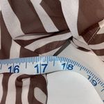 Princess Polly  Women's Patterned Tie Front‎ Cropped Top White Brown Size 4 Photo 7