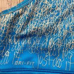 Nike Dri-Fit Blue with Gray Just Do It Scribbles Sports Bra. Size XLARGE. EUC Photo 5