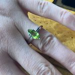 Natural Peridot Sterling Silver Marquise Ring Size 7 Green Photo 3
