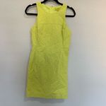 Banana Republic x Milly Collection Neon Yellow Sheath Mini Dress Jacquard Size 4 Photo 2