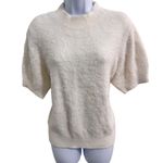  CeCe Eyelash White ShortSleeve CrewNeck Sweater Large Winter Ski lodge Photo 1