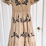 Anthropologie  • The Somerset Maxi Dress: Embroidered Edition tan black floral Photo 0