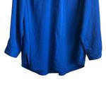 Maggie Barnes Women Tunic Top 1X Royal Blue Crinkle Button Up Business Travel Photo 8