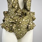 Zimmermann $485 NWT  Ruffled Green Leopard Swimsuit One Piece Size 1 Photo 3