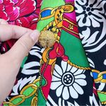 Diane Freis • vintage blouse colorful zebra floral tie neck beaded fringe Pink Size XL Photo 4