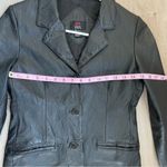 Vintage black leather blazer jacket 90s y2k biker 2000s Photo 5