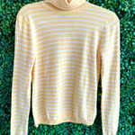 Pendleton  Merino Wool Striped Turtle Neck Sweater - Soft Yellow & White Photo 0