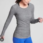 Athleta  Speedlight Heather Gray Seamless Top Long Sleeve Gym Athletic Size Small Photo 0