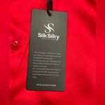 NWT RED SILK SILKY LONG SLEEVED BLOUSE/PAJAMA TOP Size XL Photo 5