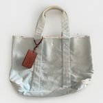 Ralph Lauren  Blue Canvas Tote Bag Logo Tag Preppy Coastal Old Money Photo 0