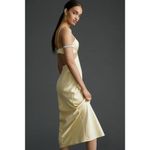 Anthropologie Significant Other Jacy Dress Pale Butter Yellow Satin Fairy Kei Photo 5