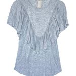 Anthropologie  DOLAN Women’s Heather Gray Ruffle Short sleeve tee Photo 1