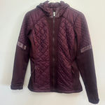 Athleta  Quilted Jacket Hooded Full Zip Puffer Lightweight Plum‎ XS Photo 0